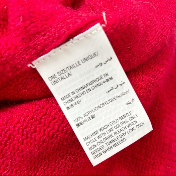 Charter Club Red Ruffled Short Sleeves Open Front Sweater Cape Cardigan One Size - Picture 11 of 12